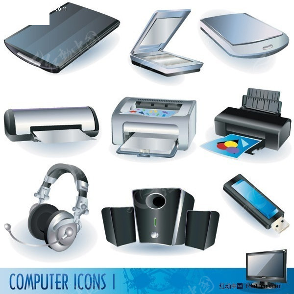 免费办公设备与化妆品EPS素材下载指南 红动网资源推荐